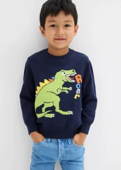 Feinstrickpullover aus reiner Baumwolle Kinder Jungen 2-8 Jahre·Sweat & Strick