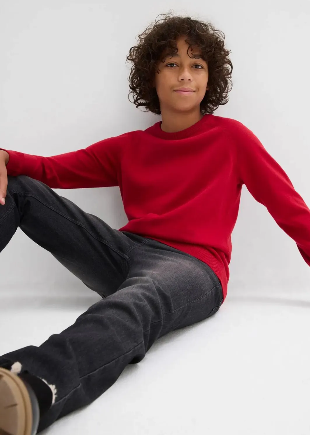 Online Feinstrickpullover aus reiner Baumwolle Kinder Jungen 2-8 Jahre·Sweat & Strick