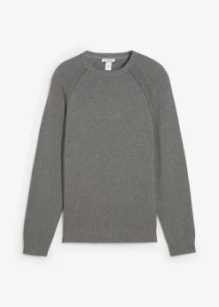 Feinstrickpullover aus recyclingfähiger Baumwolle Herren Große Größen|Basics