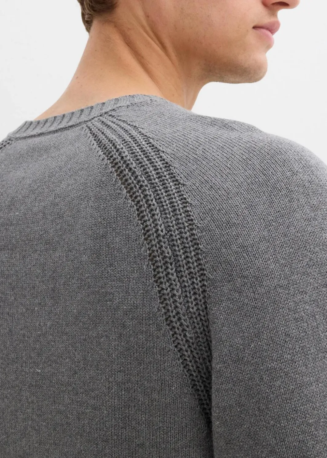 Feinstrickpullover aus recyclingfähiger Baumwolle Herren Große Größen|Basics