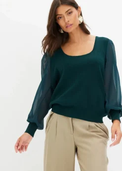Damen bonprix Pullover & Strickjacken|Strickmode|Feinstrickpullover aus softem Viskose-Mix