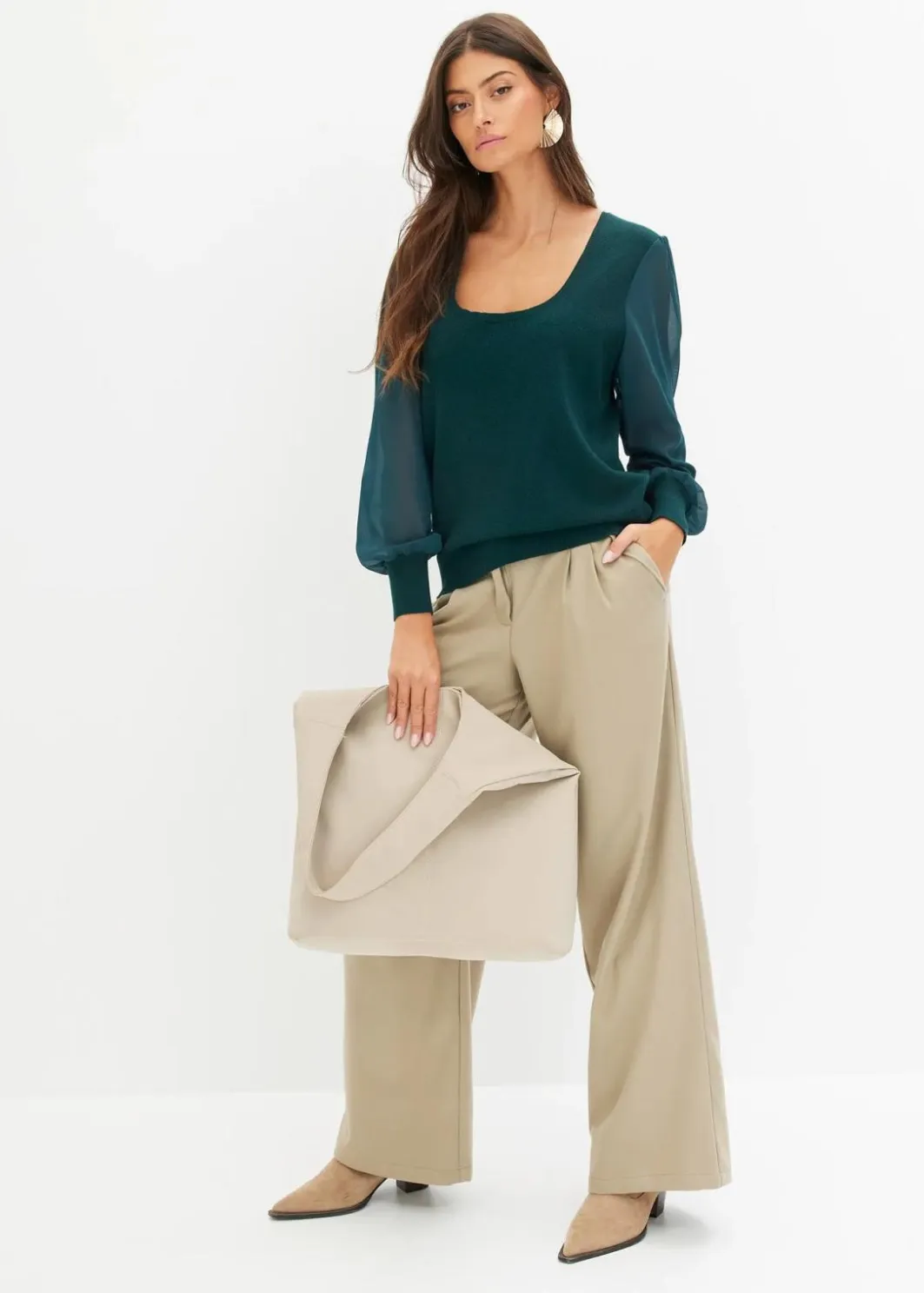Damen bonprix Pullover & Strickjacken|Strickmode|Feinstrickpullover aus softem Viskose-Mix