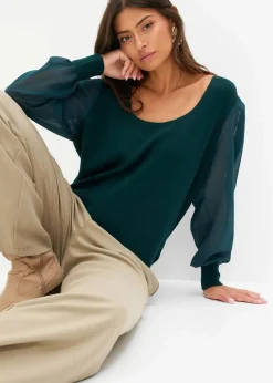 Damen bonprix Pullover & Strickjacken|Strickmode|Feinstrickpullover aus softem Viskose-Mix