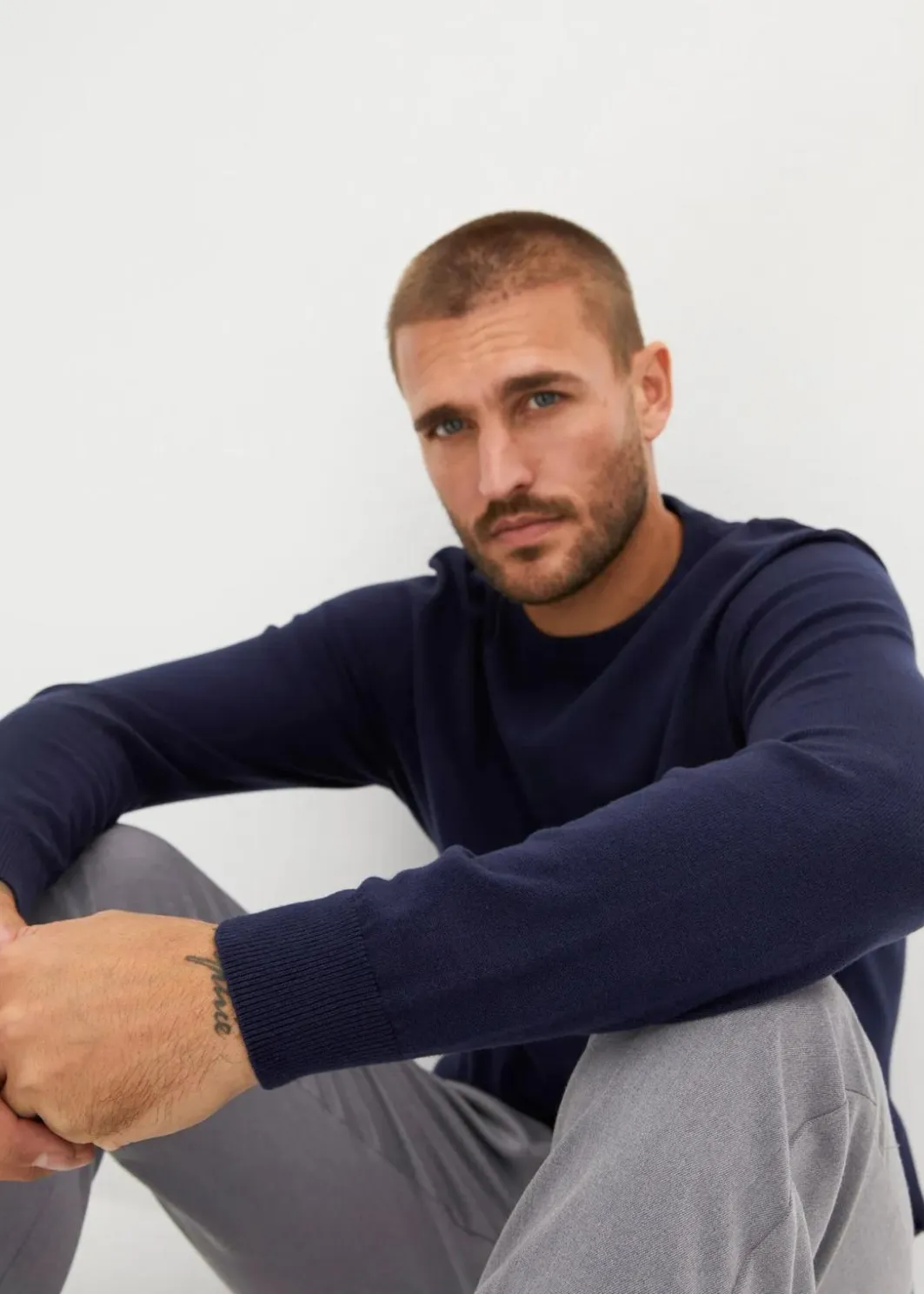 Herren bonprix Große Größen|Basics|Feinstrickpullover aus weichem Baumwollmix