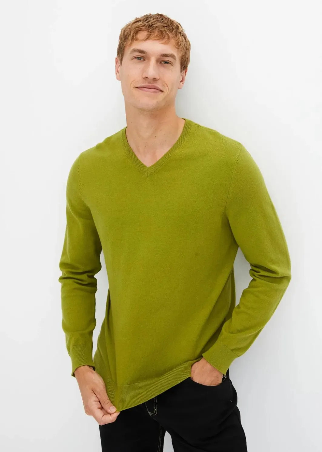 Outlet Feinstrickpullover aus weichem Baumwollmix Herren Pullover & Strickjacken|Basics