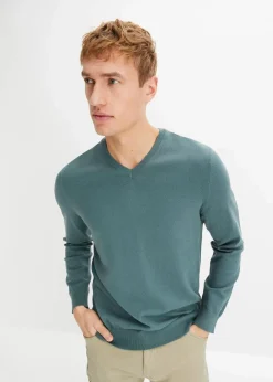 Herren bonprix Pullover & Strickjacken|Basics|Feinstrickpullover aus weichem Baumwollmix