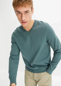 Herren bonprix Pullover & Strickjacken|Basics|Feinstrickpullover aus weichem Baumwollmix