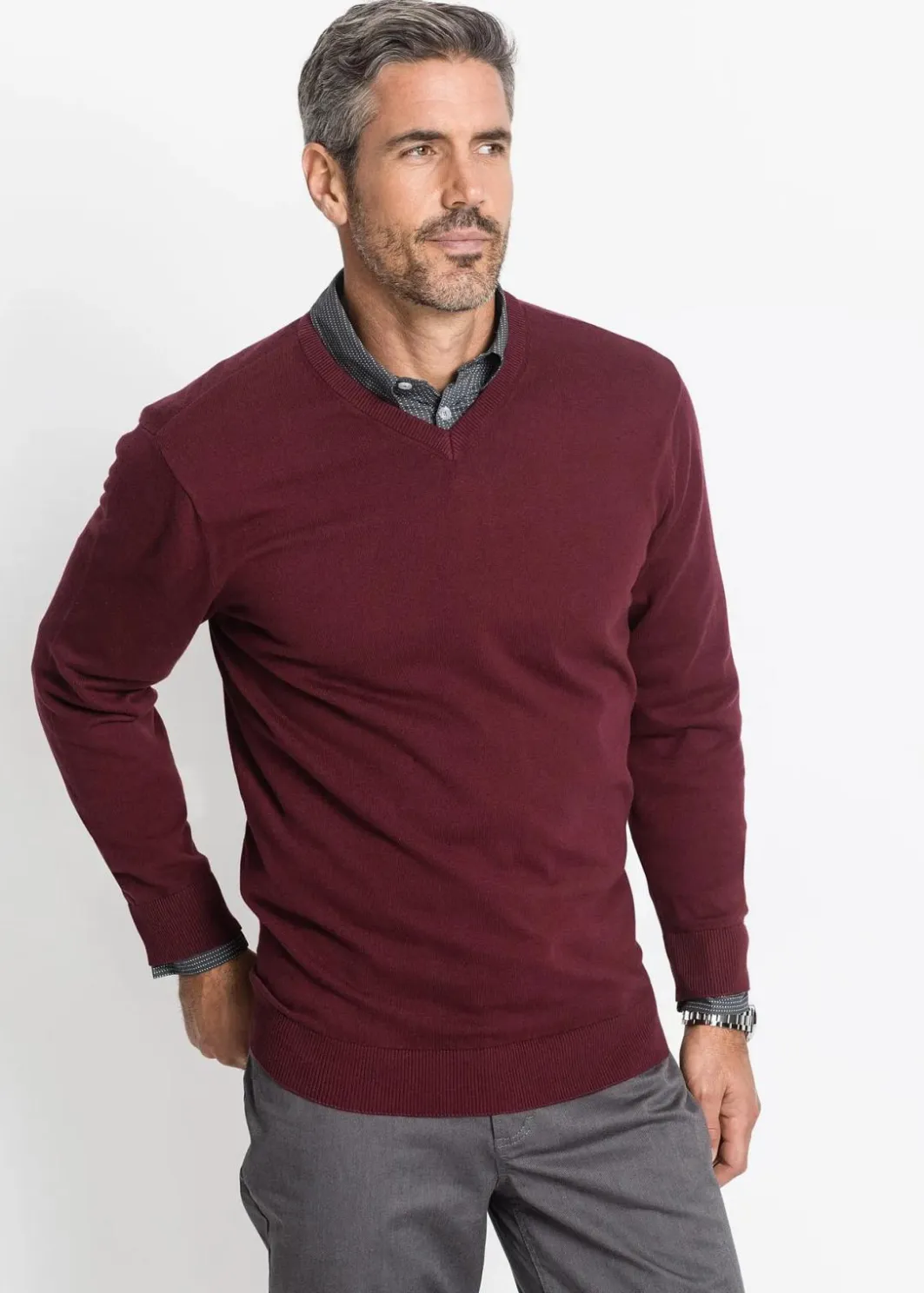 Herren bonprix Pullover & Strickjacken|Basics|Feinstrickpullover aus weichem Baumwollmix