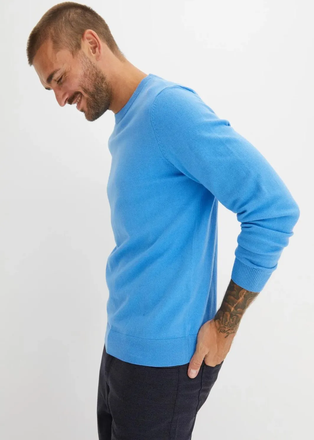 Discount Feinstrickpullover aus weichem Baumwollmix Herren Pullover & Strickjacken|Basics