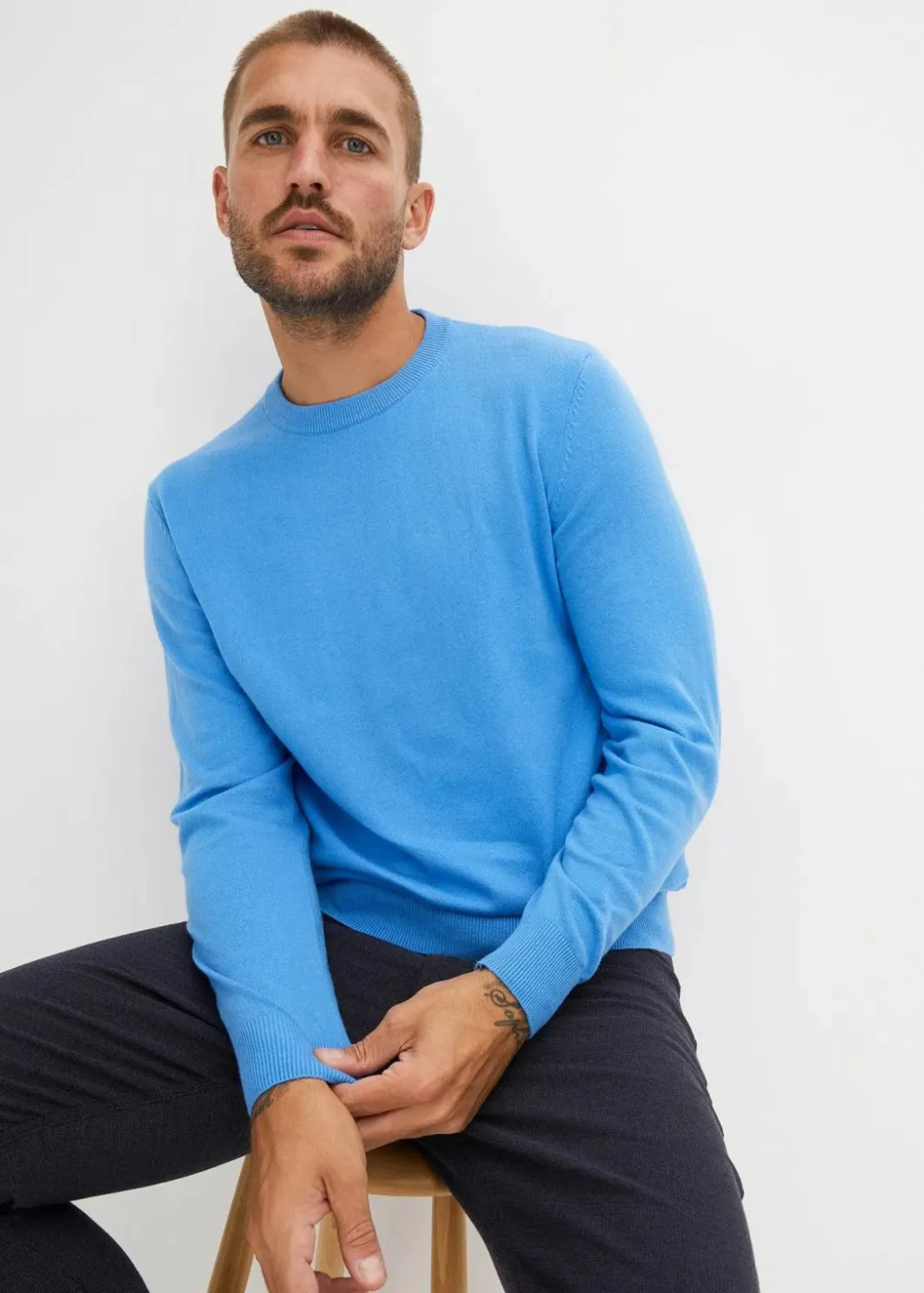 Discount Feinstrickpullover aus weichem Baumwollmix Herren Pullover & Strickjacken|Basics