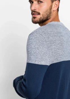 Feinstrickpullover im Colourblocking mit Baumwolle Herren Große Größen|Pullover & Strickjacken