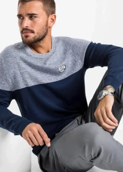 Feinstrickpullover im Colourblocking mit Baumwolle Herren Große Größen|Pullover & Strickjacken