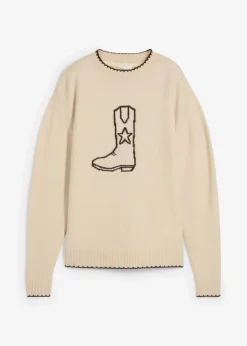 Damen bonprix Bekleidung·Umstandsmode|Bekleidung·Jeans|Feinstrickpullover mit überschnittener Schulter