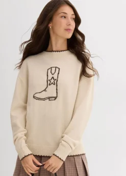 Damen bonprix Bekleidung·Umstandsmode|Bekleidung·Jeans|Feinstrickpullover mit überschnittener Schulter