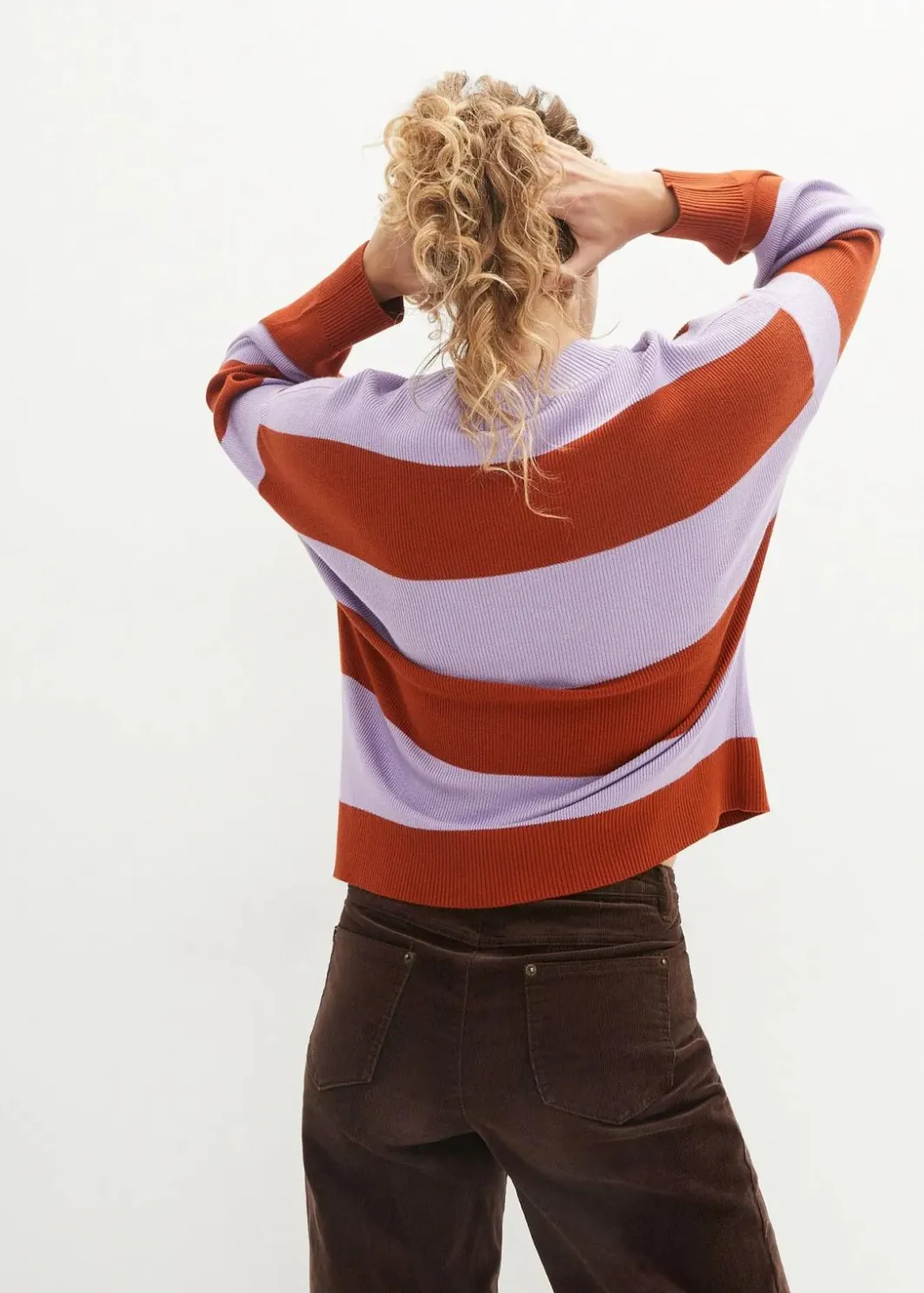 Outlet Feinstrickpullover mit Blockstreifen Damen Bekleidung·Umstandsmode|Strickmode