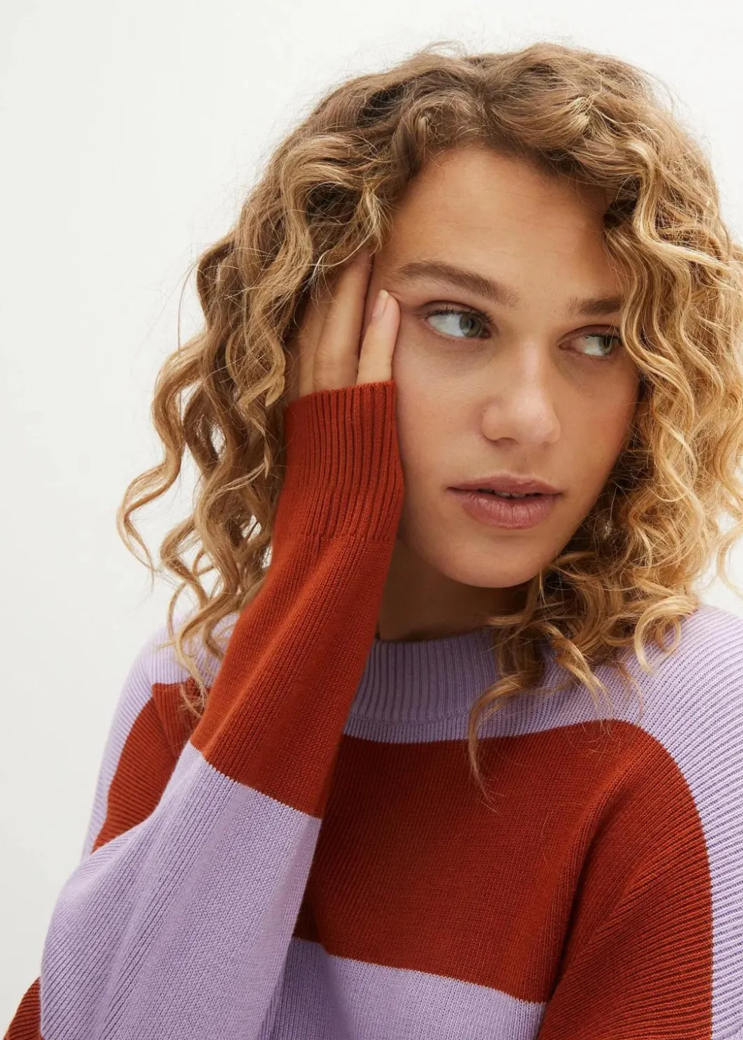 Outlet Feinstrickpullover mit Blockstreifen Damen Bekleidung·Umstandsmode|Strickmode