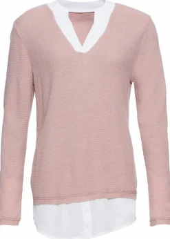 Outlet Feinstrickpullover mit Bluseneinsatz Damen Pullover & Strickjacken|Bekleidung·Jeans