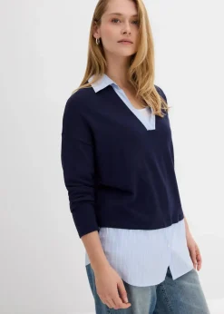 Hot Feinstrickpullover mit Bluseneinsatz Damen Bekleidung·Umstandsmode|Bekleidung·Jeans