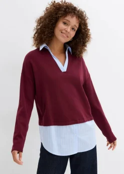 Damen bonprix Bekleidung·Umstandsmode|Bekleidung·Jeans|Feinstrickpullover mit Bluseneinsatz