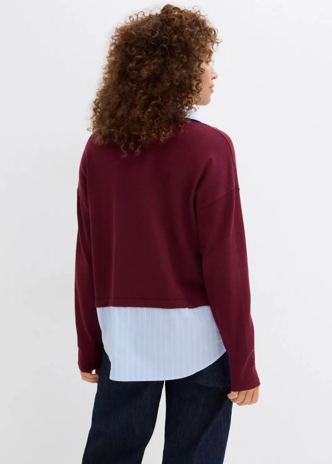 Damen bonprix Bekleidung·Umstandsmode|Bekleidung·Jeans|Feinstrickpullover mit Bluseneinsatz