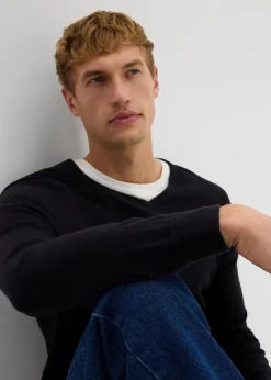Clearance Feinstrickpullover mit edler Merinowolle Herren Große Größen|Basics