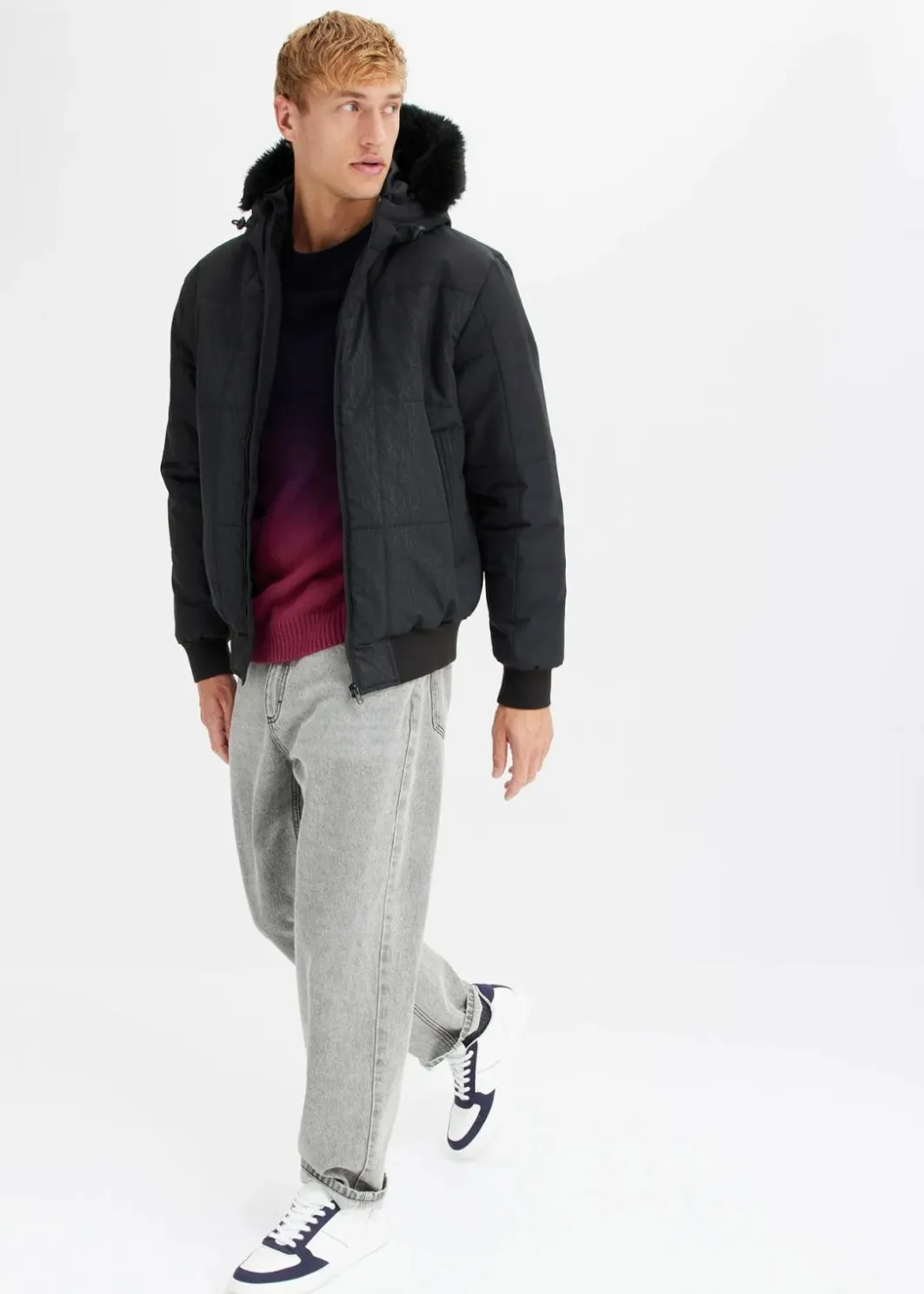 Herren bonprix Pullover & Strickjacken|Große Größen|Feinstrickpullover mit Farbverlauf