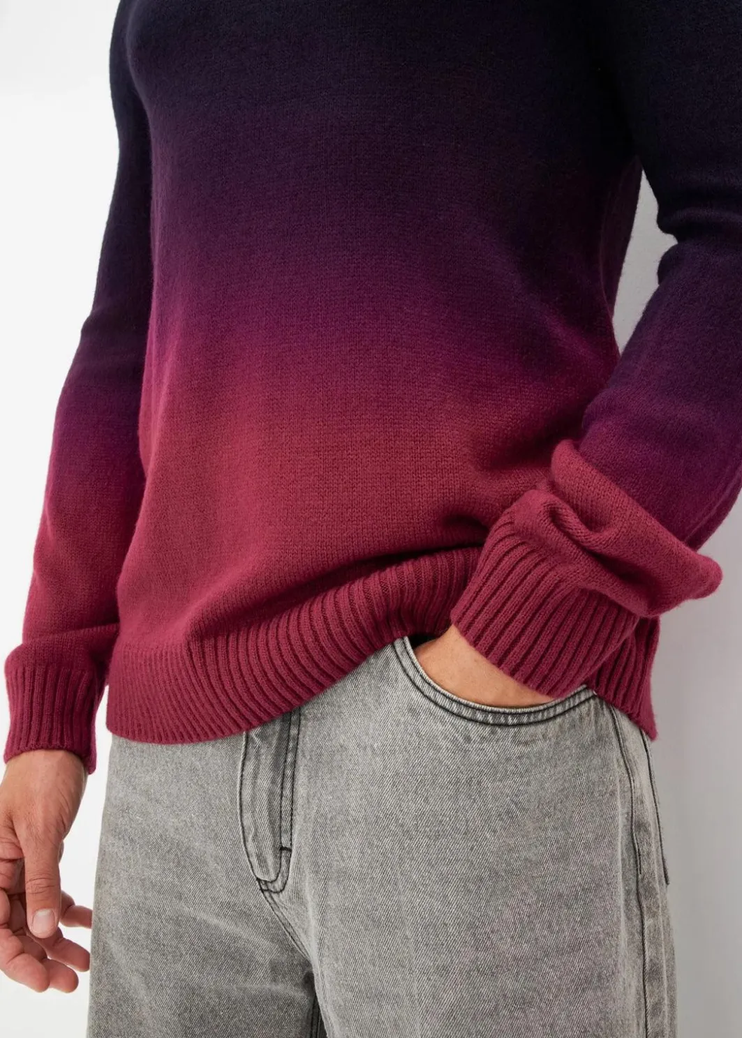 Herren bonprix Pullover & Strickjacken|Große Größen|Feinstrickpullover mit Farbverlauf