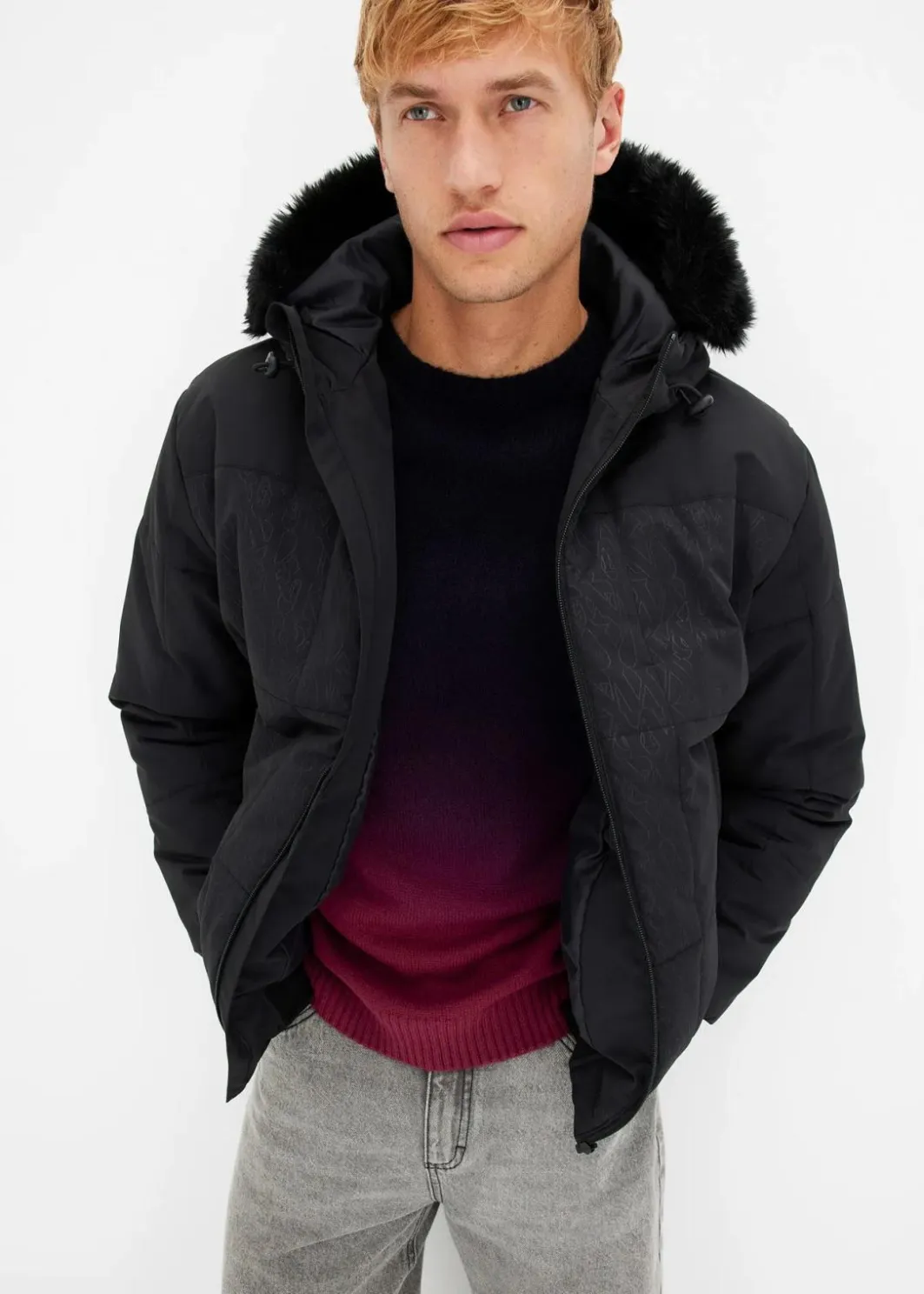 Herren bonprix Pullover & Strickjacken|Große Größen|Feinstrickpullover mit Farbverlauf