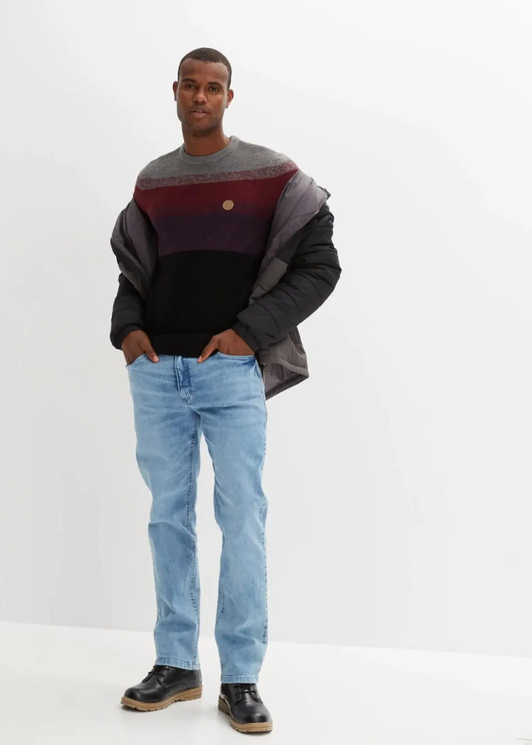 Sale Feinstrickpullover mit Farbverlauf Herren Große Größen|Pullover & Strickjacken