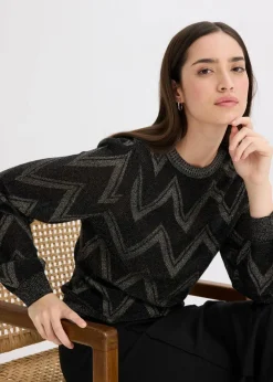 Damen bonprix Bekleidung·Umstandsmode|Bekleidung·Jeans|Feinstrickpullover mit Glitzereffekt