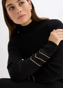 Damen bonprix Bekleidung·Umstandsmode|Bekleidung·Jeans|Feinstrickpullover mit Goldketten