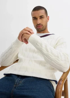 Herren bonprix Große Größen|Pullover & Strickjacken|Feinstrickpullover mit Kaschmiranteil