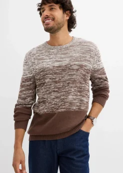 Herren bonprix Pullover & Strickjacken|Große Größen|Feinstrickpullover mit Komfortschnitt aus weichem Baumwollmix