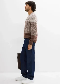 Herren bonprix Pullover & Strickjacken|Große Größen|Feinstrickpullover mit Komfortschnitt aus weichem Baumwollmix
