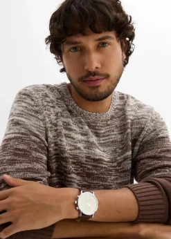 Herren bonprix Pullover & Strickjacken|Große Größen|Feinstrickpullover mit Komfortschnitt aus weichem Baumwollmix