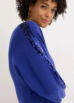 Damen bonprix Pullover & Strickjacken|Strickmode|Feinstrickpullover mit Pailletten