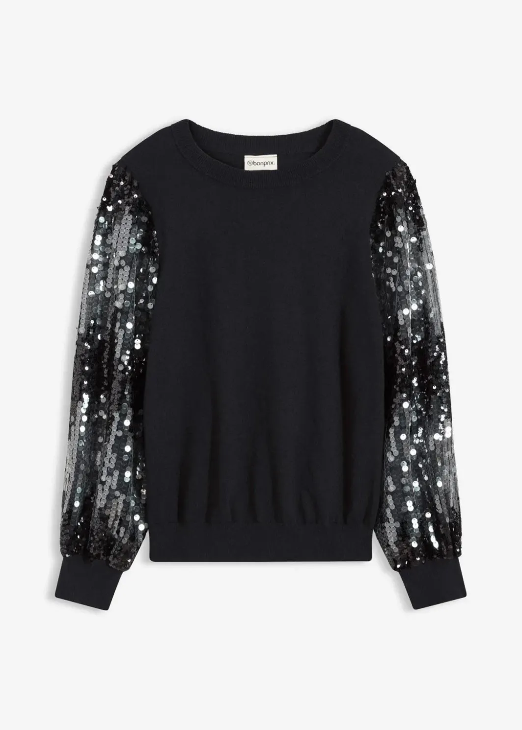 Feinstrickpullover mit Pailletten-Ärmeln Damen Bekleidung·Umstandsmode|Bekleidung·Jeans