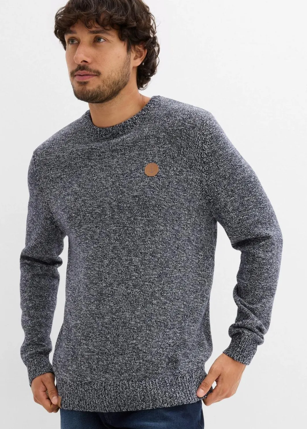 Herren bonprix Pullover & Strickjacken|Große Größen|Feinstrickpullover mit reiner Baumwolle