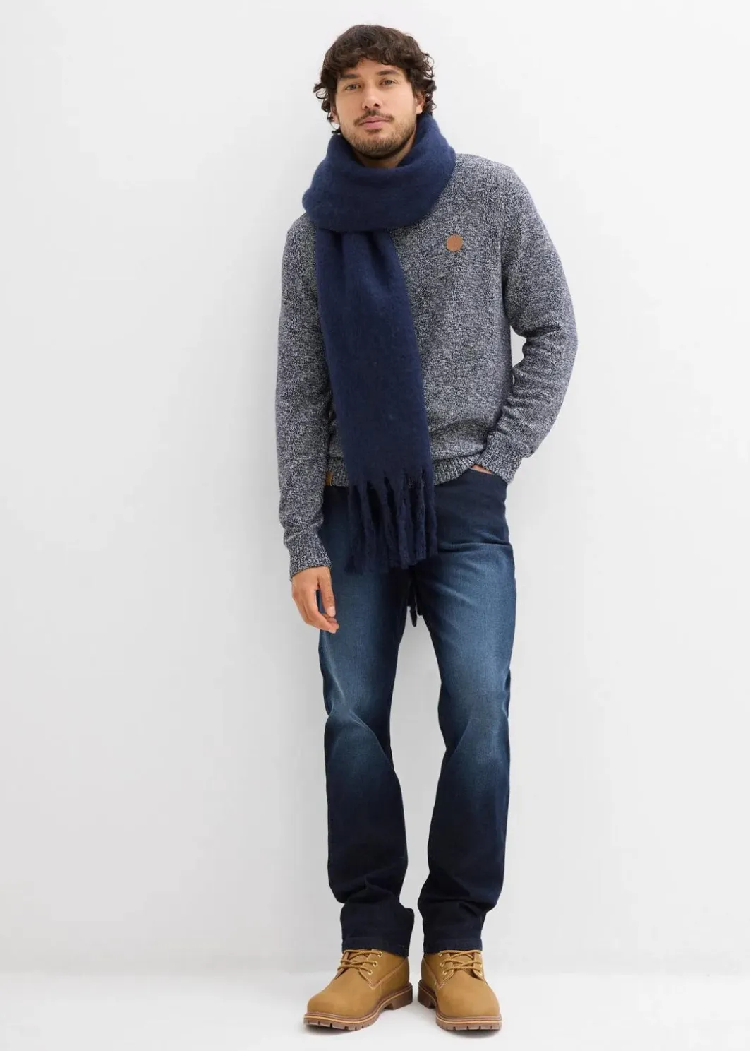 Herren bonprix Pullover & Strickjacken|Große Größen|Feinstrickpullover mit reiner Baumwolle