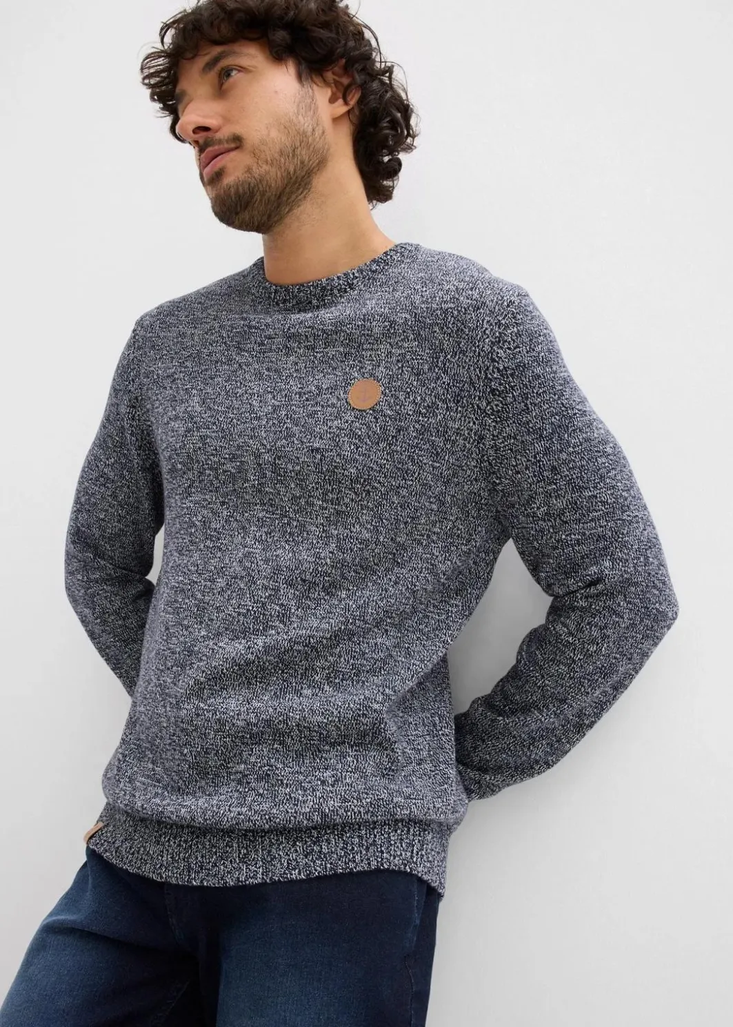 Herren bonprix Pullover & Strickjacken|Große Größen|Feinstrickpullover mit reiner Baumwolle