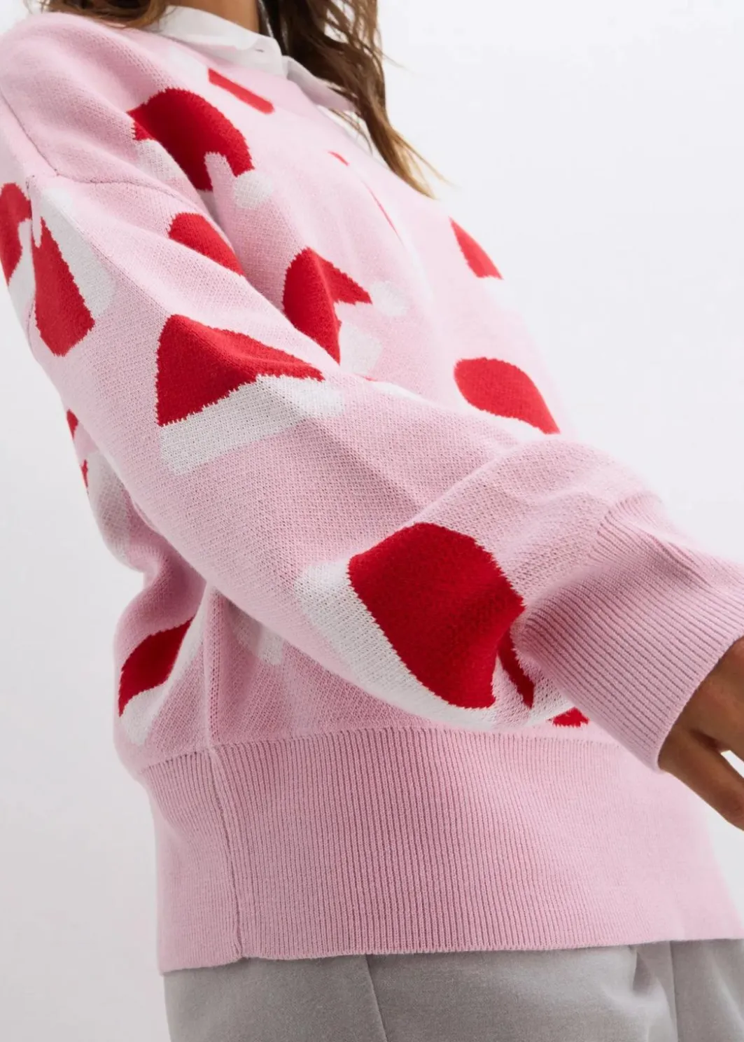 Damen bonprix Pullover & Strickjacken|Strickmode|Feinstrickpullover mit Rundhals, oversized