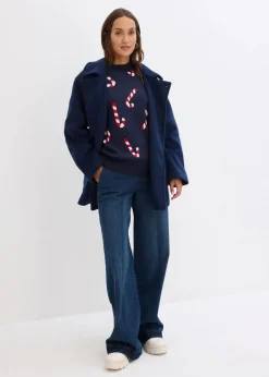 Damen bonprix Bekleidung·Umstandsmode|Bekleidung·Jeans|Feinstrickpullover mit Rundhals, oversized