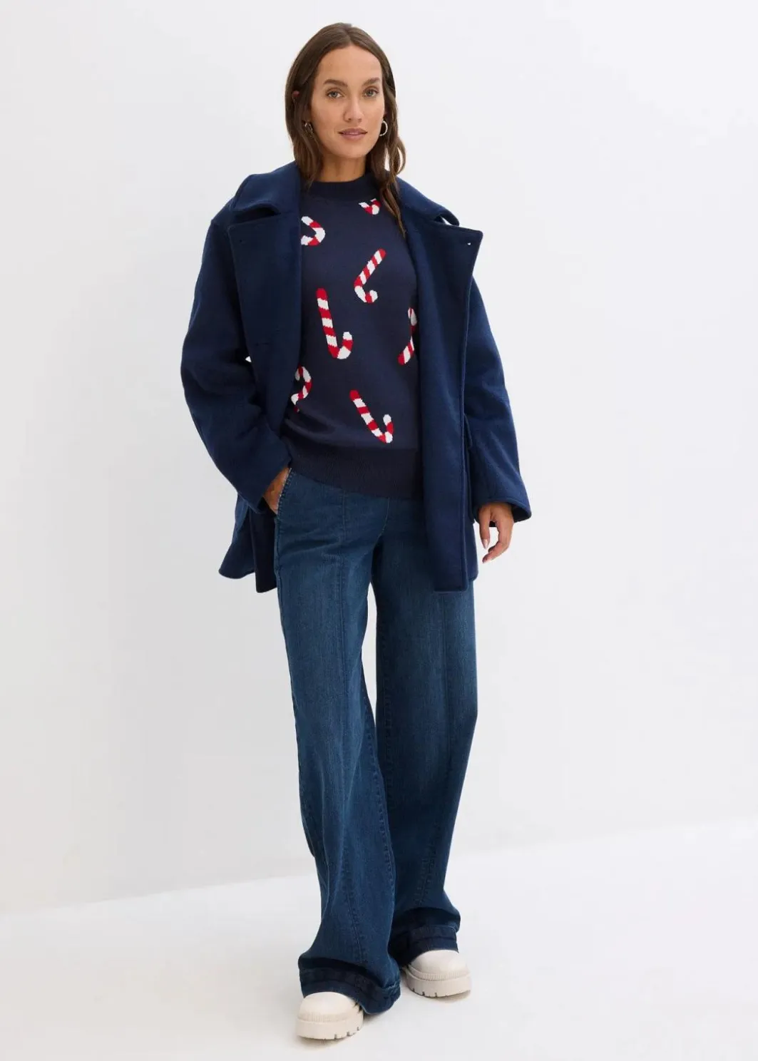 Damen bonprix Bekleidung·Umstandsmode|Bekleidung·Jeans|Feinstrickpullover mit Rundhals, oversized