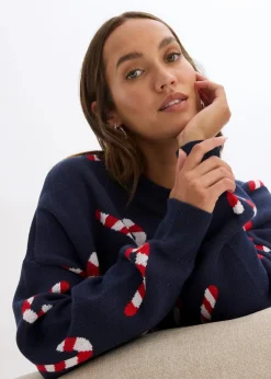 Damen bonprix Bekleidung·Umstandsmode|Bekleidung·Jeans|Feinstrickpullover mit Rundhals, oversized