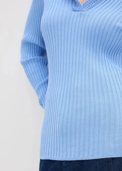 Damen bonprix Bekleidung·Umstandsmode|Bekleidung·Jeans|Feinstrickpullover mit schmückendem Kragen