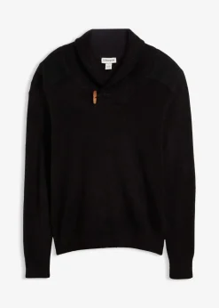 Herren bonprix Pullover & Strickjacken|Große Größen|Feinstrickpullover mit Schalkragen