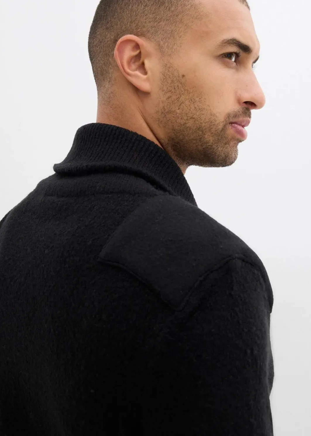 Herren bonprix Pullover & Strickjacken|Große Größen|Feinstrickpullover mit Schalkragen