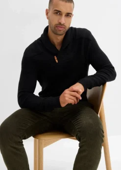 Herren bonprix Pullover & Strickjacken|Große Größen|Feinstrickpullover mit Schalkragen