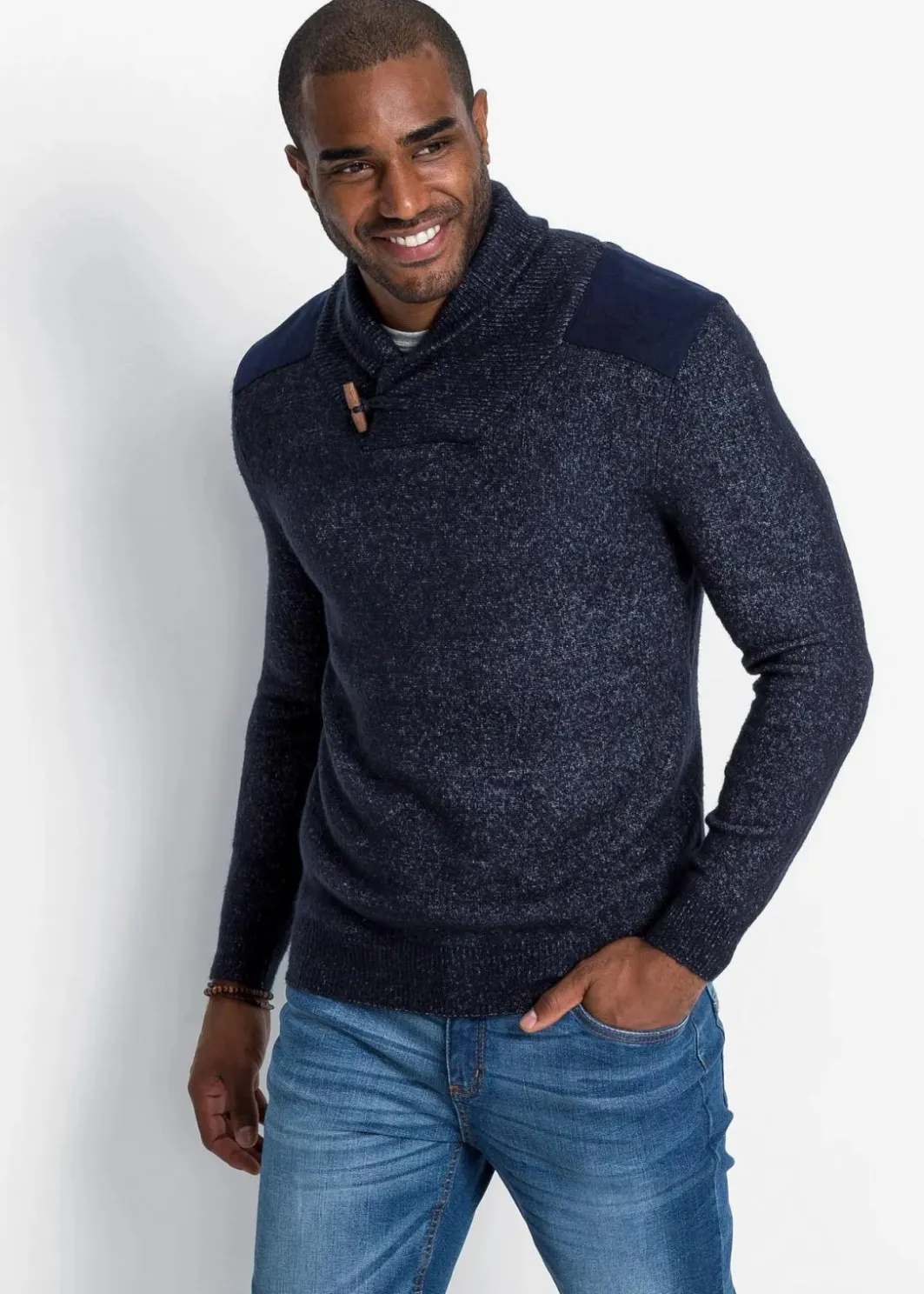Hot Feinstrickpullover mit Schalkragen Herren Große Größen|Pullover & Strickjacken