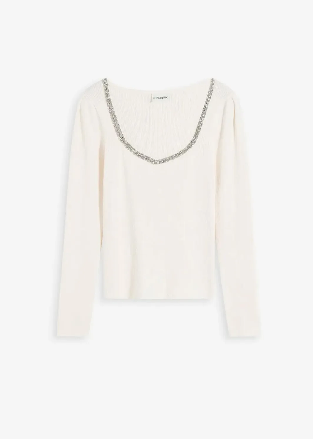 Outlet Feinstrickpullover mit Schmuck-Detail Damen Strickmode|Pullover & Strickjacken
